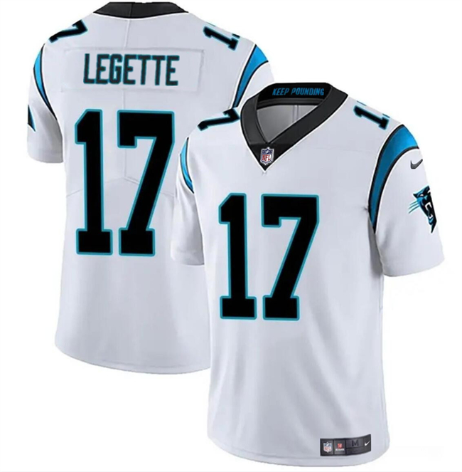 Men's Carolina Panthers #17 Xavier Legette White 2024 Draft Vapor Limited Stitched Football Jersey